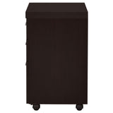 Skeena Cappuccino 3-Drawer Mobile Storage Cabinet from Coaster - Luna Furniture