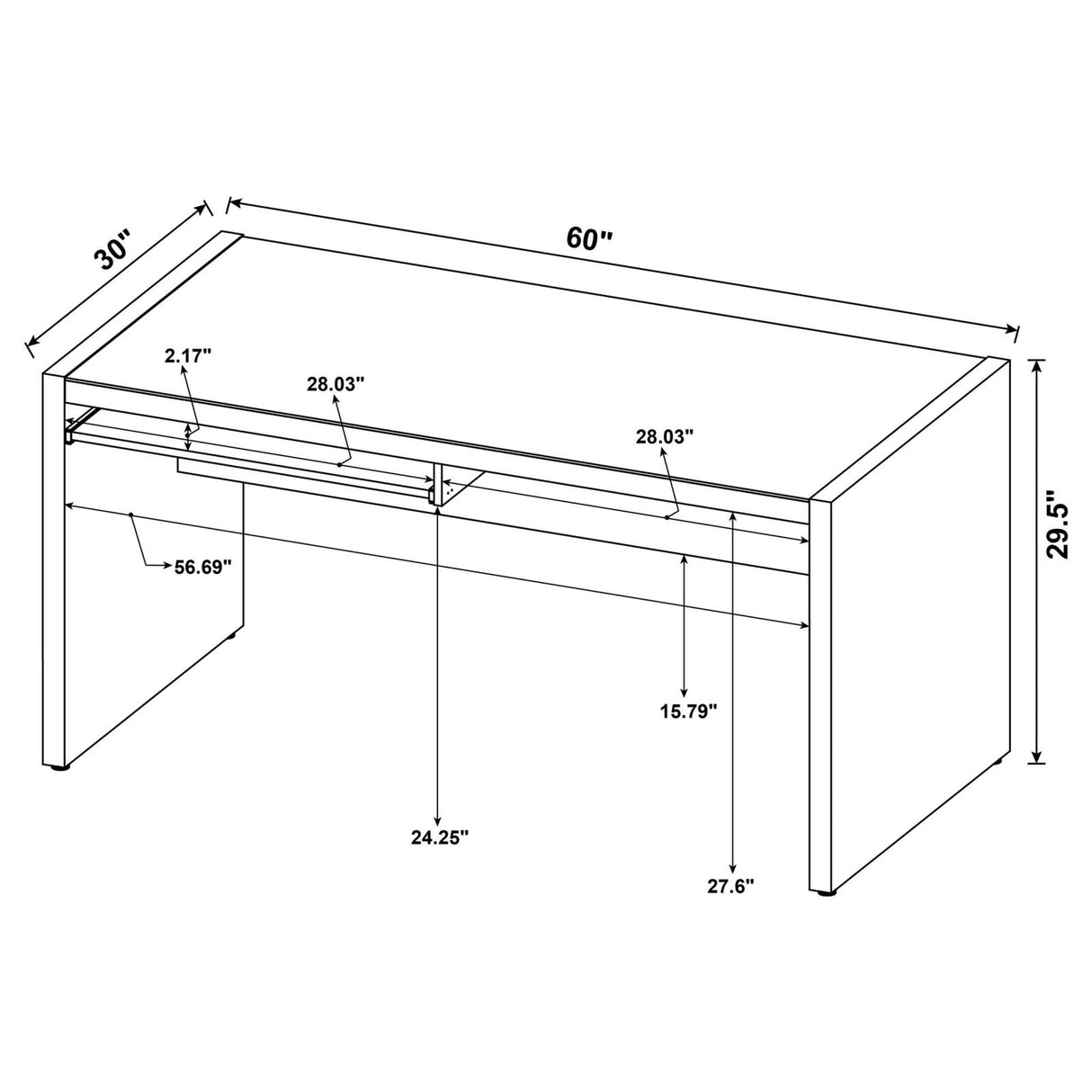 Skeena Cappuccino Computer Desk with Keyboard Drawer from Coaster - Luna Furniture