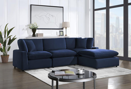 SKY Navy Velvet Modular Sectional - SKY Navy - Luna Furniture