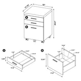 Skylar 3-Drawer Mobile File Cabinet Cappuccino from Coaster - Luna Furniture