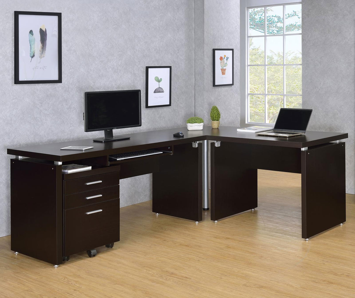 Skylar Cappuccino Extension Desk from Coaster - Luna Furniture