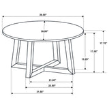 Skylark Round Coffee Table with Marble-like Top Letizia and Light Oak from Coaster - Luna Furniture