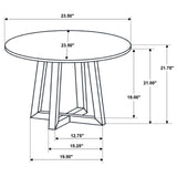 Skylark Round End Table with Marble-like Top Letizia and Light Oak from Coaster - Luna Furniture