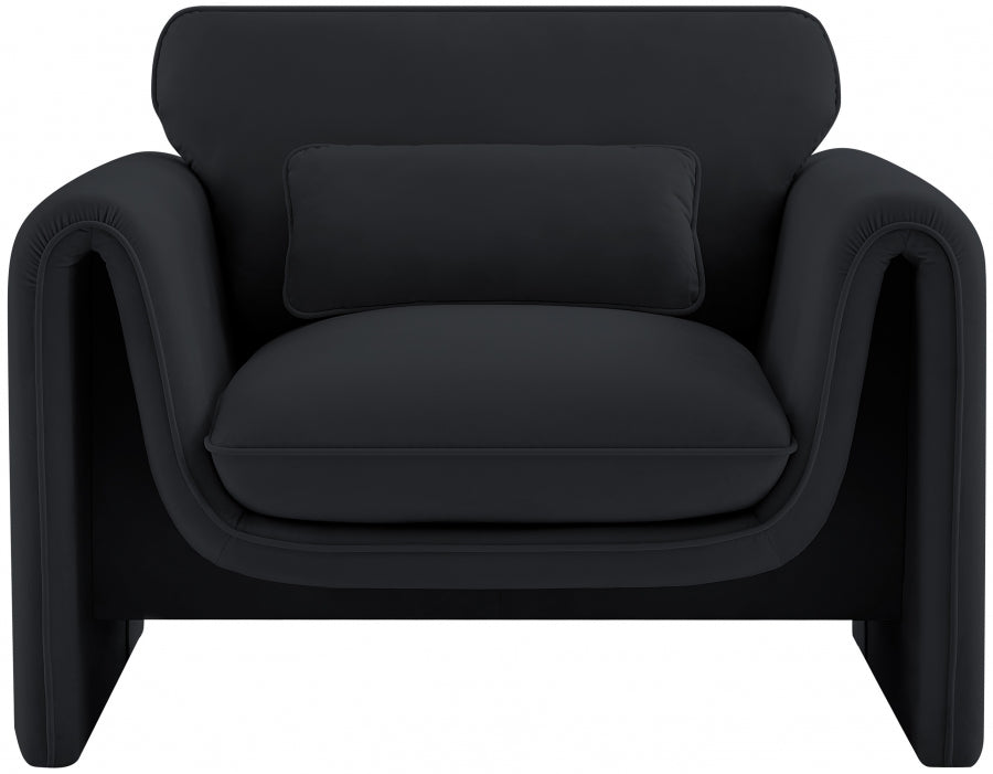 Sloan Velvet Chair Black from Meridian - Luna Furniture