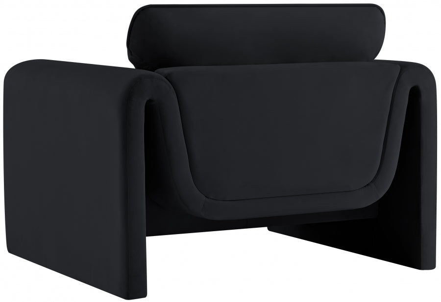 Sloan Velvet Chair Black from Meridian - Luna Furniture