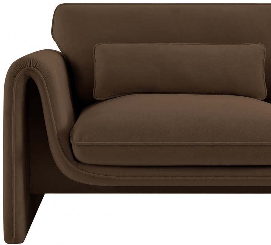 Sloan Velvet Chair Brown from Meridian - Luna Furniture