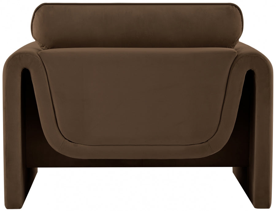 Sloan Velvet Chair Brown from Meridian - Luna Furniture