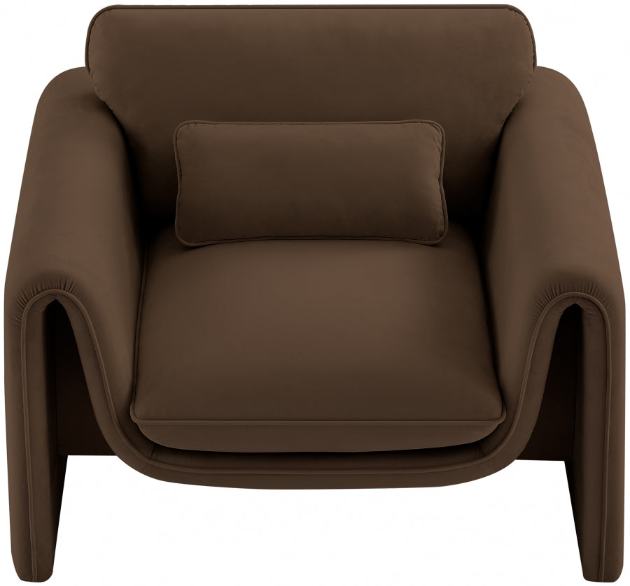 Sloan Velvet Chair Brown from Meridian - Luna Furniture