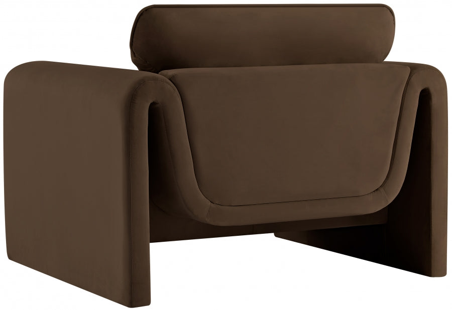 Sloan Velvet Chair Brown from Meridian - Luna Furniture