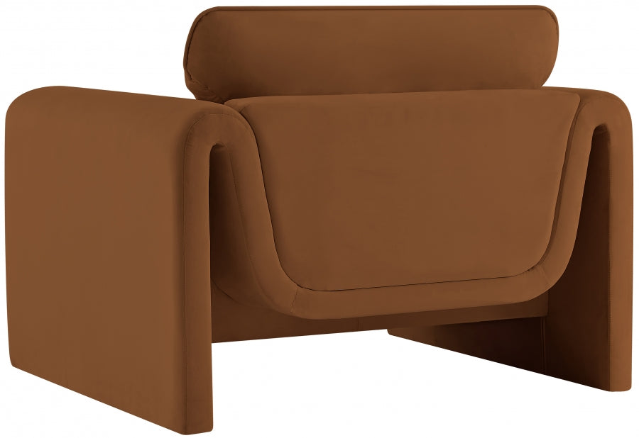 Sloan Velvet Chair Saddle from Meridian - Luna Furniture