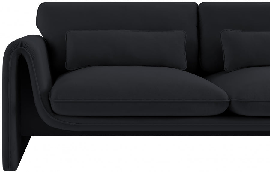 Sloan Velvet Loveseat Black from Meridian - Luna Furniture