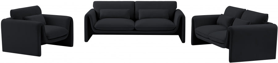 Sloan Velvet Loveseat Black from Meridian - Luna Furniture