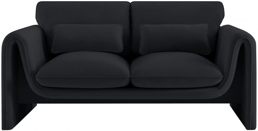 Sloan Velvet Loveseat Black from Meridian - Luna Furniture