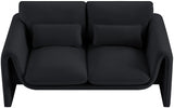 Sloan Velvet Loveseat Black from Meridian - Luna Furniture