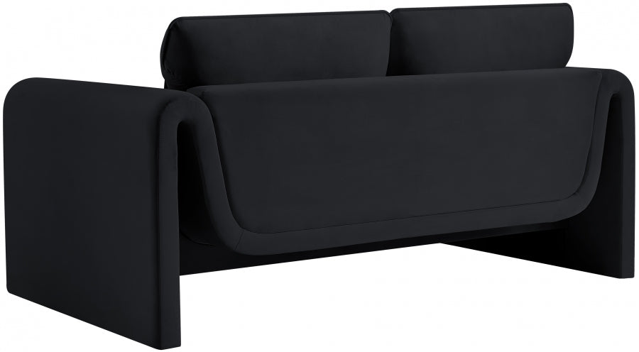 Sloan Velvet Loveseat Black from Meridian - Luna Furniture