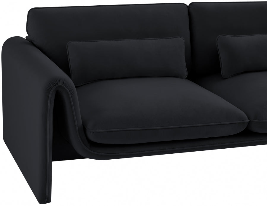 Sloan Velvet Loveseat Black from Meridian - Luna Furniture