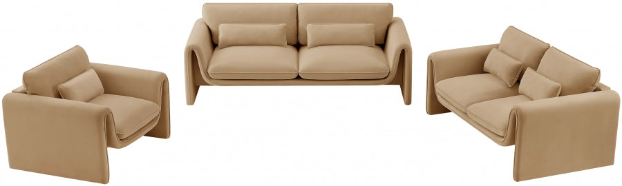 Sloan Velvet Loveseat Camel from Meridian - Luna Furniture