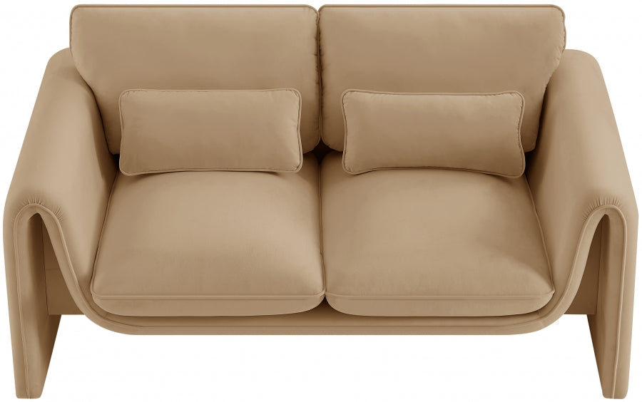 Sloan Velvet Loveseat Camel from Meridian - Luna Furniture