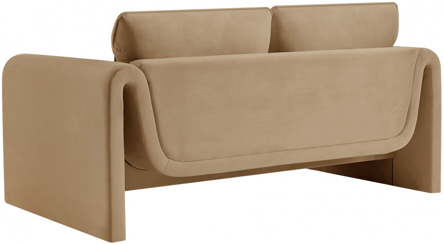 Sloan Velvet Loveseat Camel from Meridian - Luna Furniture