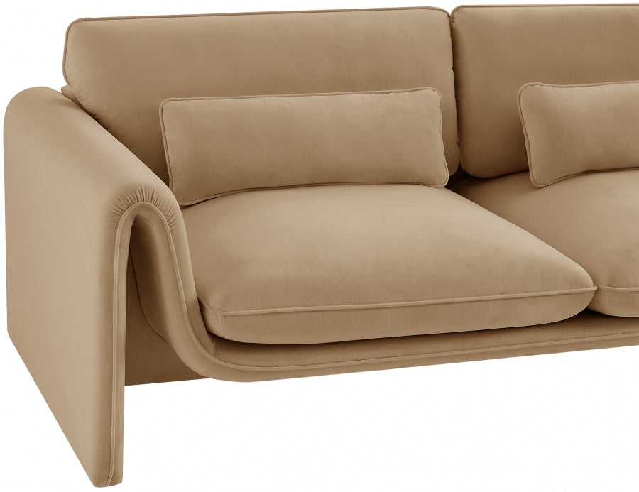 Sloan Velvet Loveseat Camel from Meridian - Luna Furniture