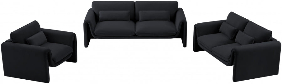 Sloan Velvet Sofa Black from Meridian - Luna Furniture