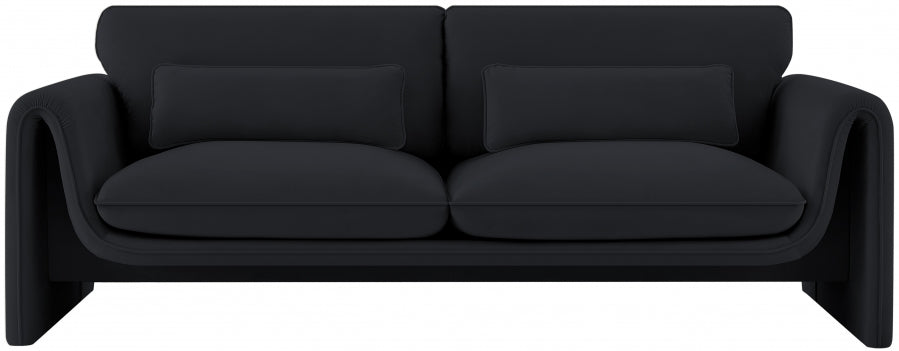 Sloan Velvet Sofa Black from Meridian - Luna Furniture