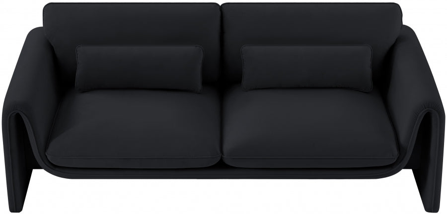 Sloan Velvet Sofa Black from Meridian - Luna Furniture