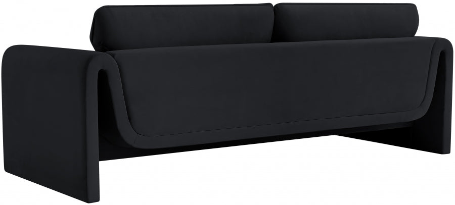 Sloan Velvet Sofa Black from Meridian - Luna Furniture