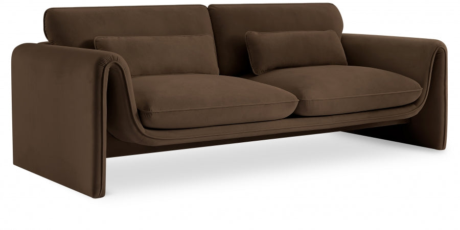 Sloan Velvet Sofa Brown from Meridian - Luna Furniture