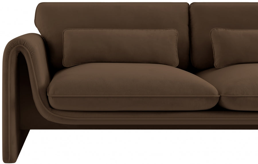 Sloan Velvet Sofa Brown from Meridian - Luna Furniture