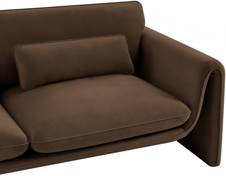 Sloan Velvet Sofa Brown from Meridian - Luna Furniture