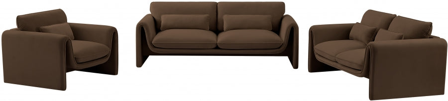 Sloan Velvet Sofa Brown from Meridian - Luna Furniture