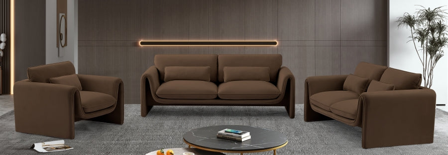 Sloan Velvet Sofa Brown from Meridian - Luna Furniture