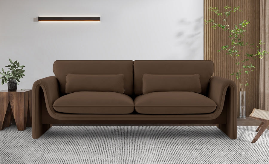 Sloan Velvet Sofa Brown from Meridian - Luna Furniture