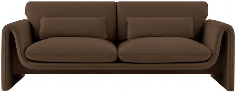 Sloan Velvet Sofa Brown from Meridian - Luna Furniture