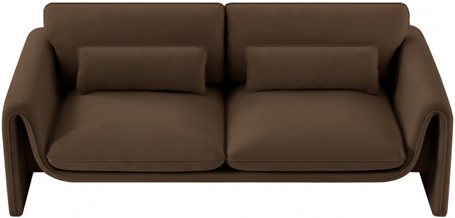 Sloan Velvet Sofa Brown from Meridian - Luna Furniture