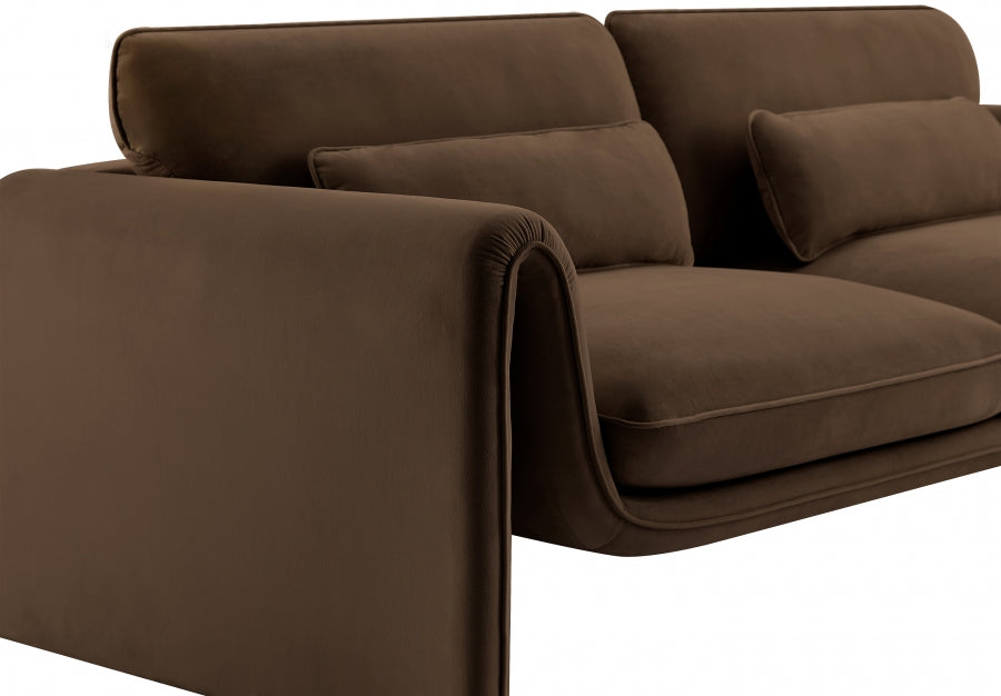 Sloan Velvet Sofa Brown from Meridian - Luna Furniture