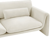 Sloan Velvet Sofa Cream from Meridian - Luna Furniture