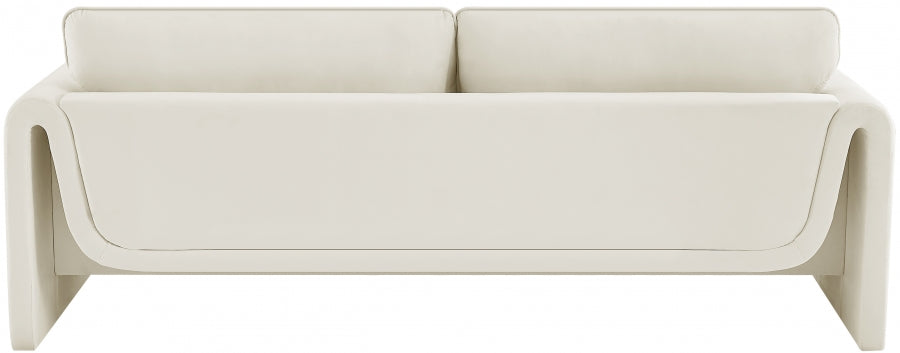 Sloan Velvet Sofa Cream from Meridian - Luna Furniture