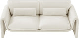 Sloan Velvet Sofa Cream from Meridian - Luna Furniture