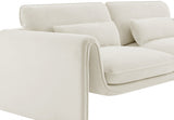 Sloan Velvet Sofa Cream from Meridian - Luna Furniture