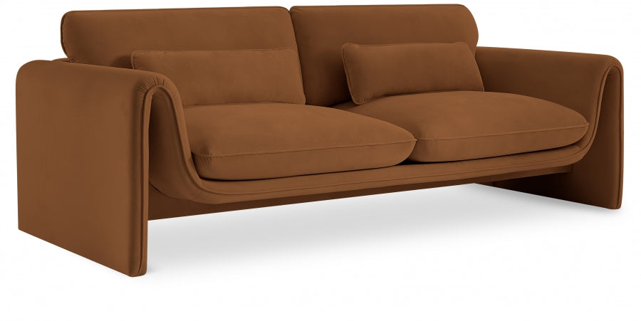 Sloan Velvet Sofa Saddle from Meridian - Luna Furniture