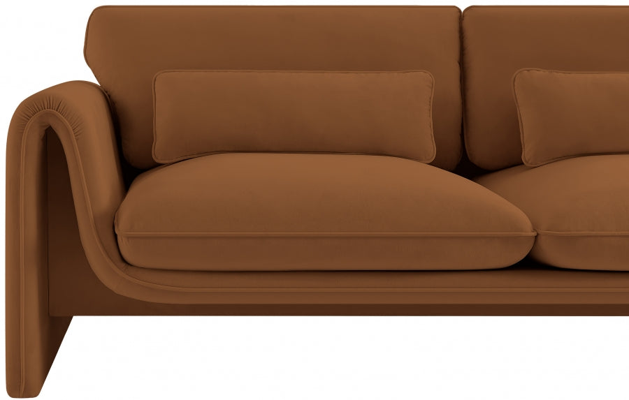 Sloan Velvet Sofa Saddle from Meridian - Luna Furniture