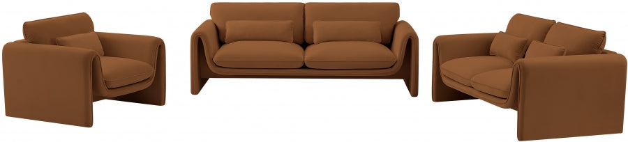 Sloan Velvet Sofa Saddle from Meridian - Luna Furniture