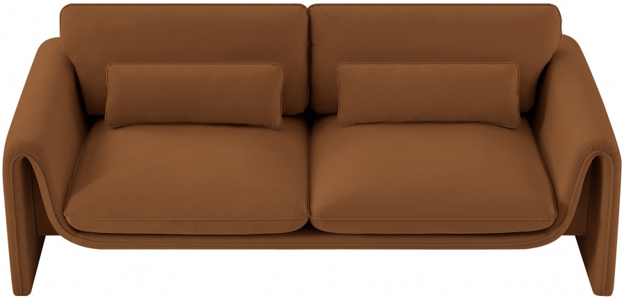 Sloan Velvet Sofa Saddle from Meridian - Luna Furniture