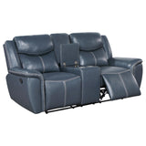 Sloane 3-piece Upholstered Motion Reclining Sofa Set Blue - 610271-S3 - Luna Furniture