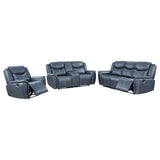 Sloane 3-piece Upholstered Motion Reclining Sofa Set Blue - 610271-S3 - Luna Furniture