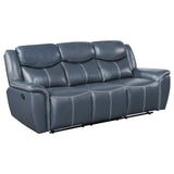 Sloane 3-piece Upholstered Motion Reclining Sofa Set Blue - 610271-S3 - Luna Furniture