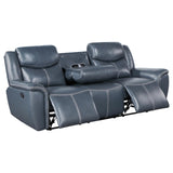 Sloane 3-piece Upholstered Motion Reclining Sofa Set Blue - 610271-S3 - Luna Furniture