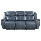 Sloane 3-piece Upholstered Motion Reclining Sofa Set Blue - 610271-S3 - Luna Furniture